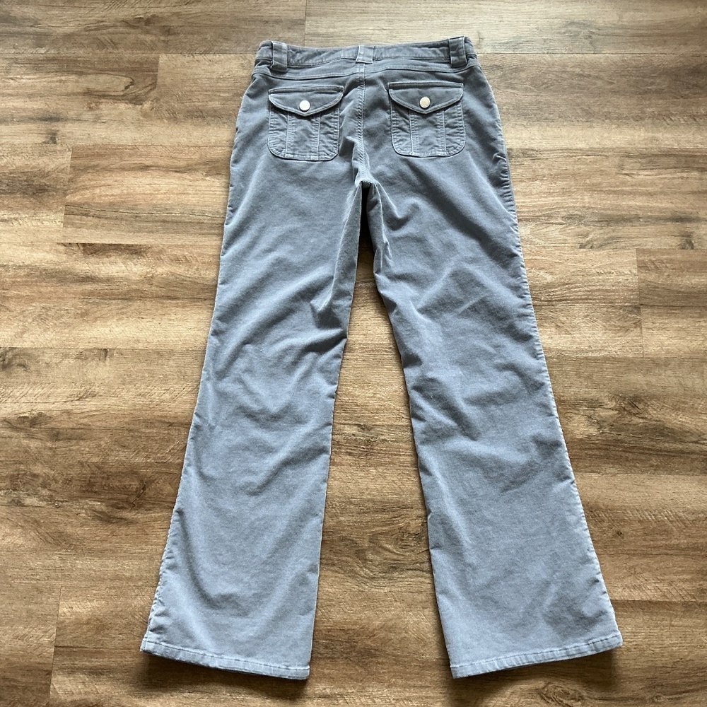 Y2K Pants Size 8 Corduroy Jones Wear Jeans Light Gray Front Zippers Soft Fabric